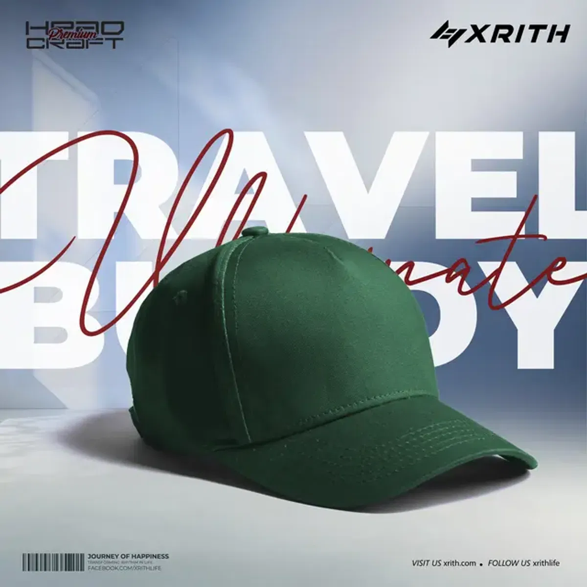 Xrith Premium Headcraft Basic Bottle Green Cap - Image 1