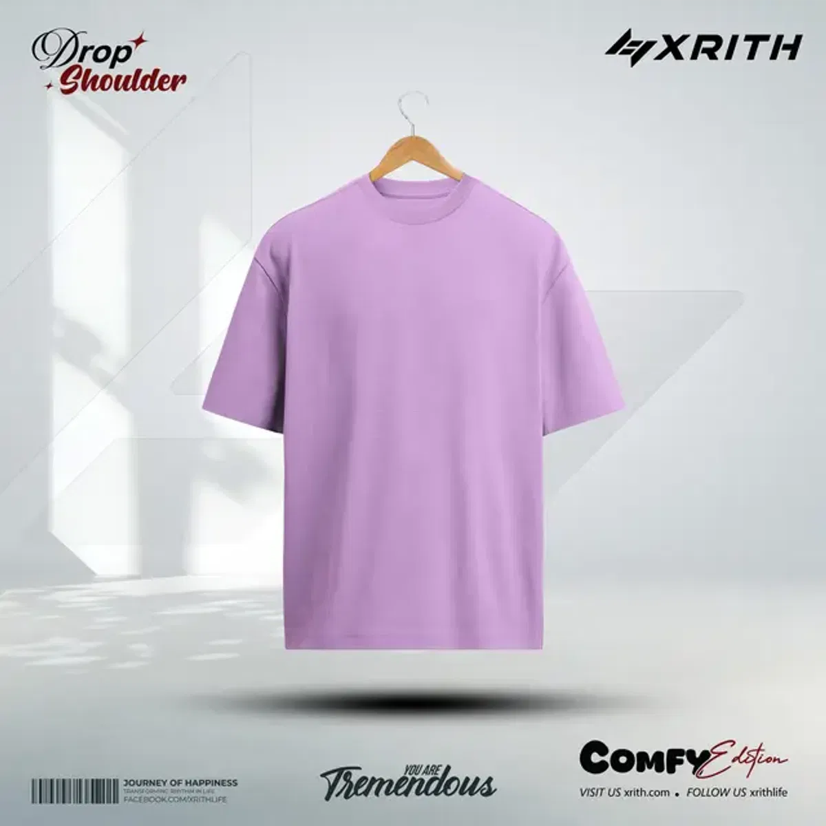 Premium Drop Shoulder T-shirt Lavender - Image 1