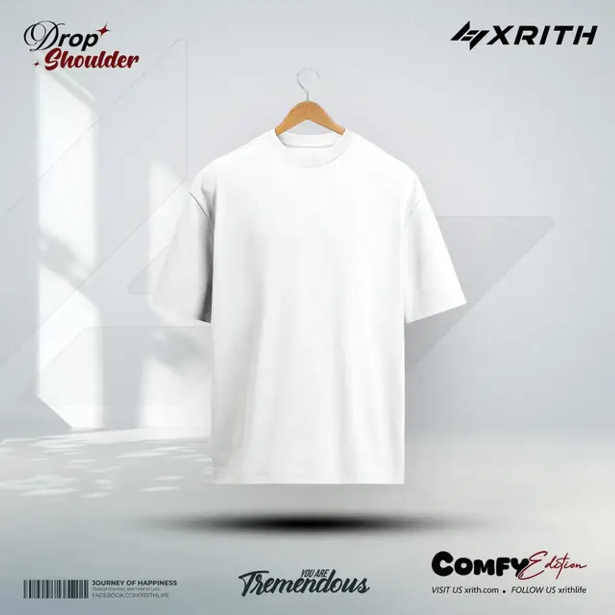 Premium Drop Shoulder T-shirt White - Image 1