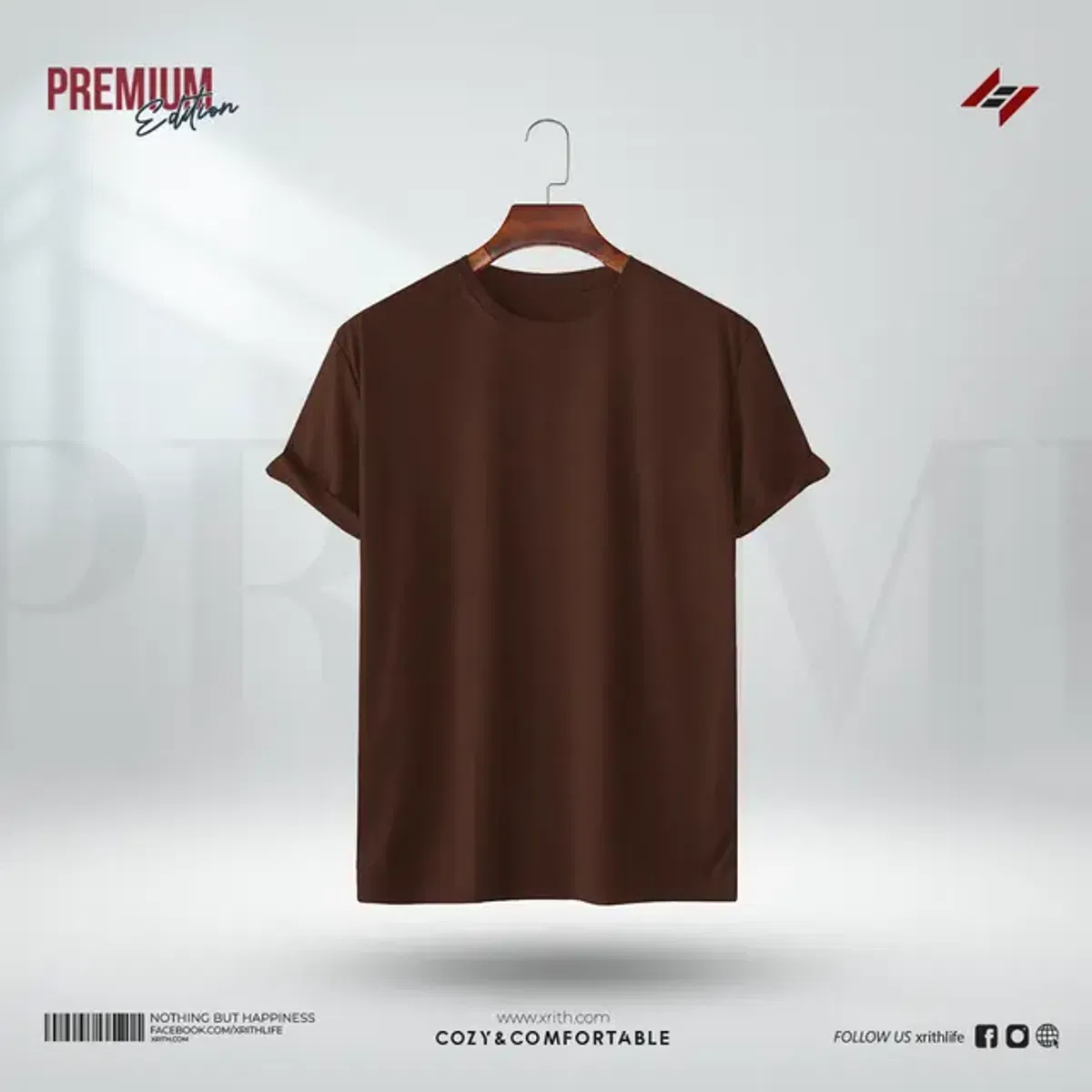 Chocolate Premium Solid T-Shirt - Image 1