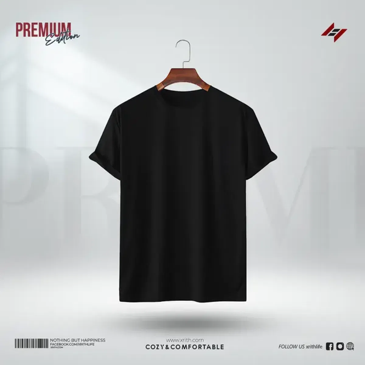 Black Premium Solid T-Shirt - Image 1