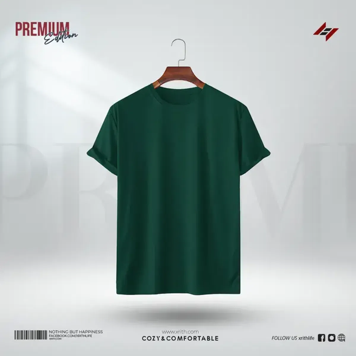 Bottle Green Premium Solid T-Shirt - Image 1
