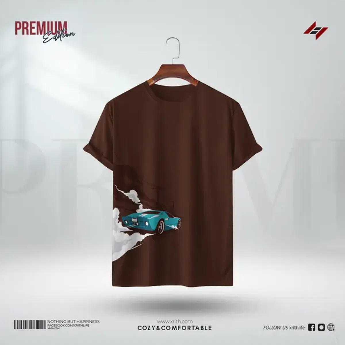 Premium Printed T-Shirt - Throttle Drift - Image 1