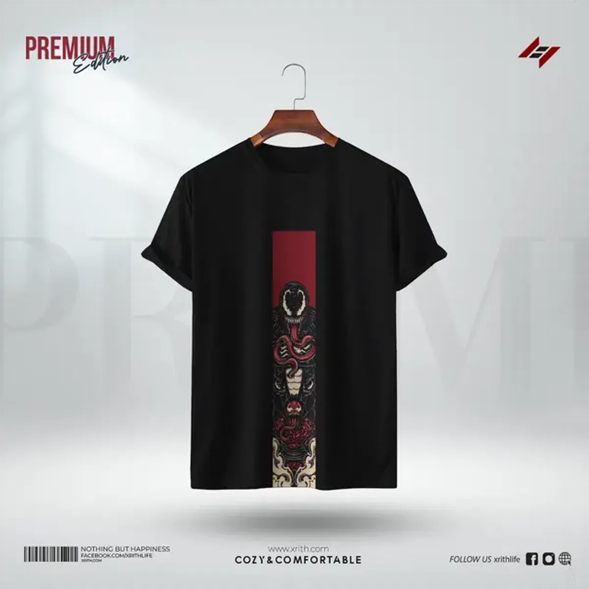 Premium Printed T-Shirt - Venom - Image 1