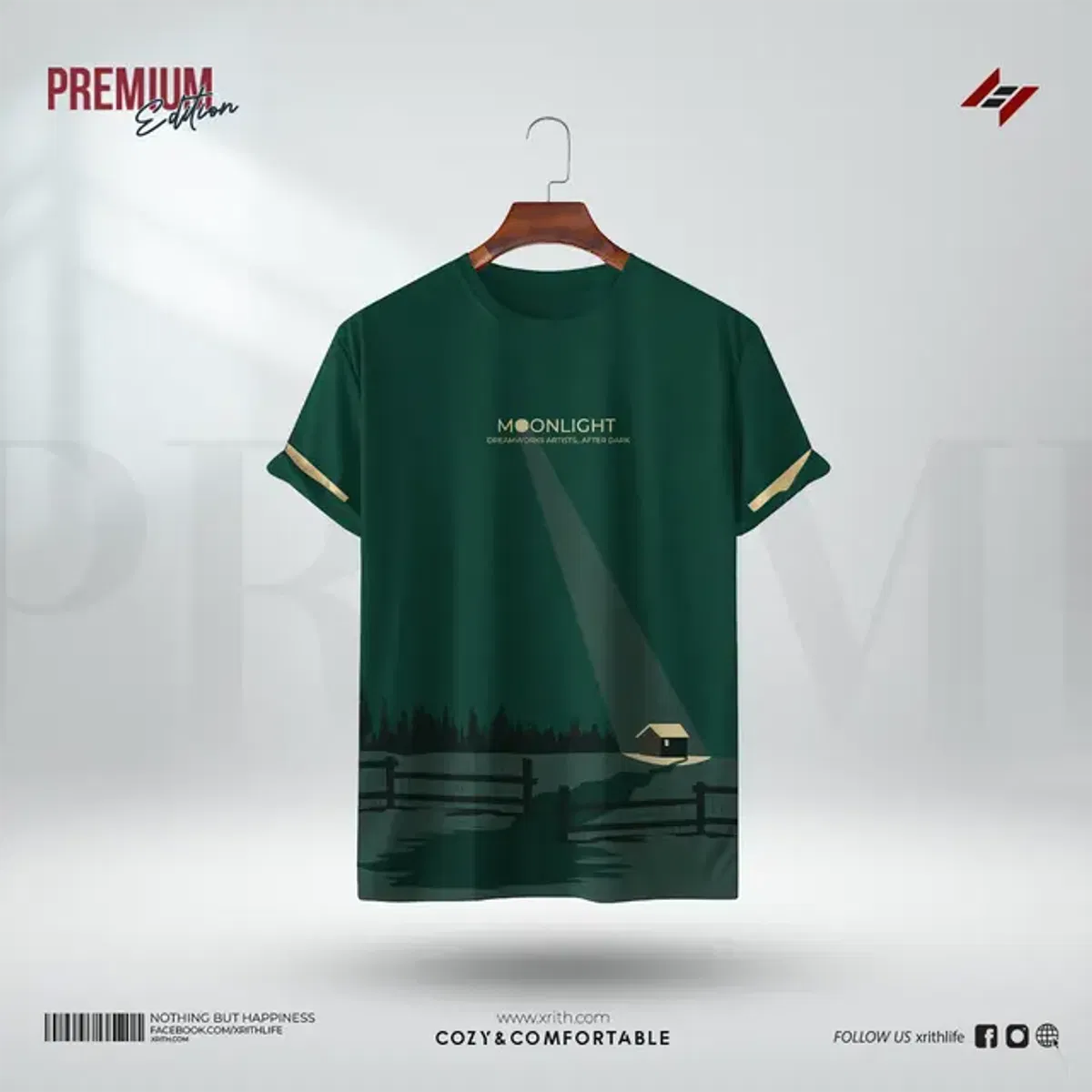 Premium Printed T-Shirt -Moonlight - Image 1