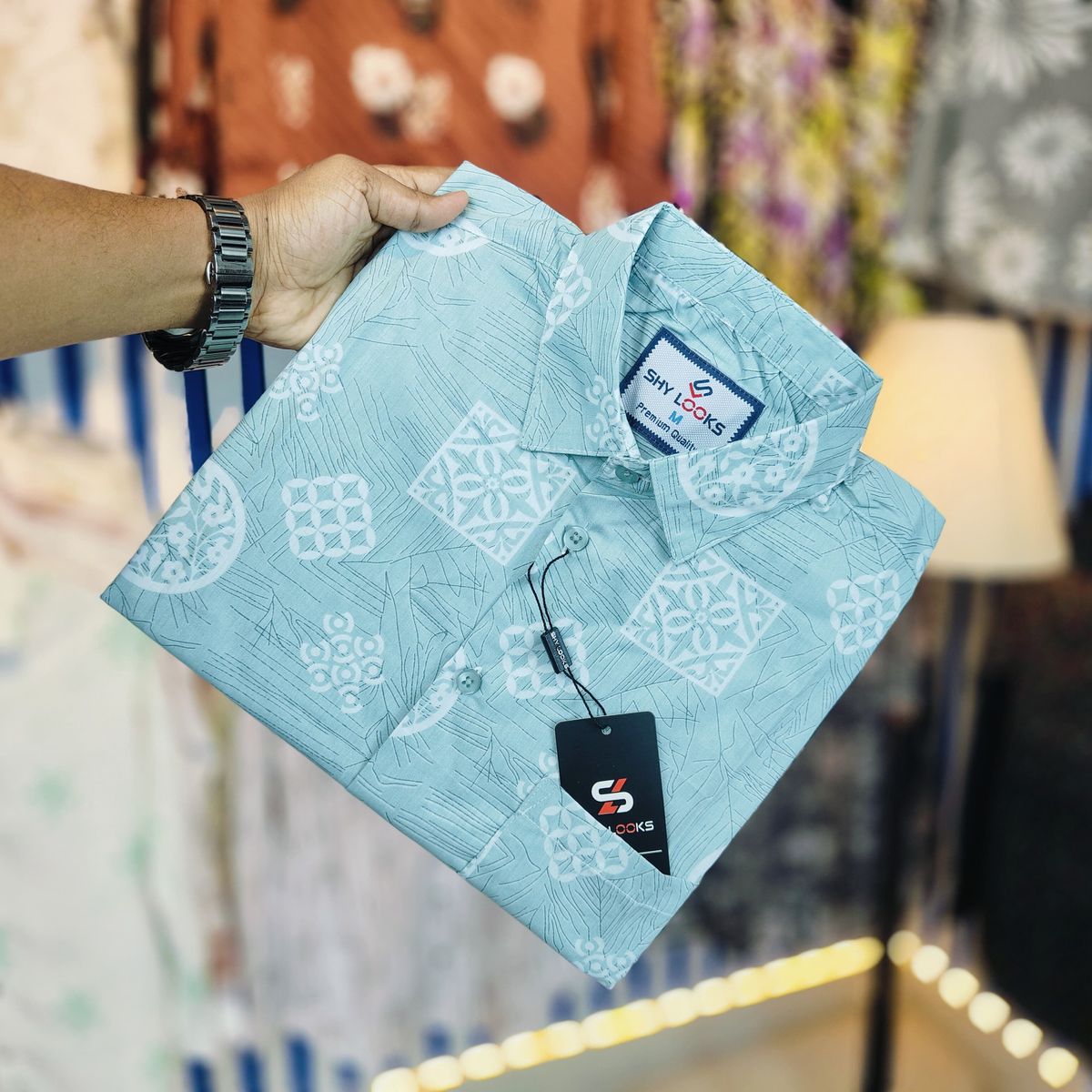 Pure Cotton Half Sleeve Print Shirt - Image 1