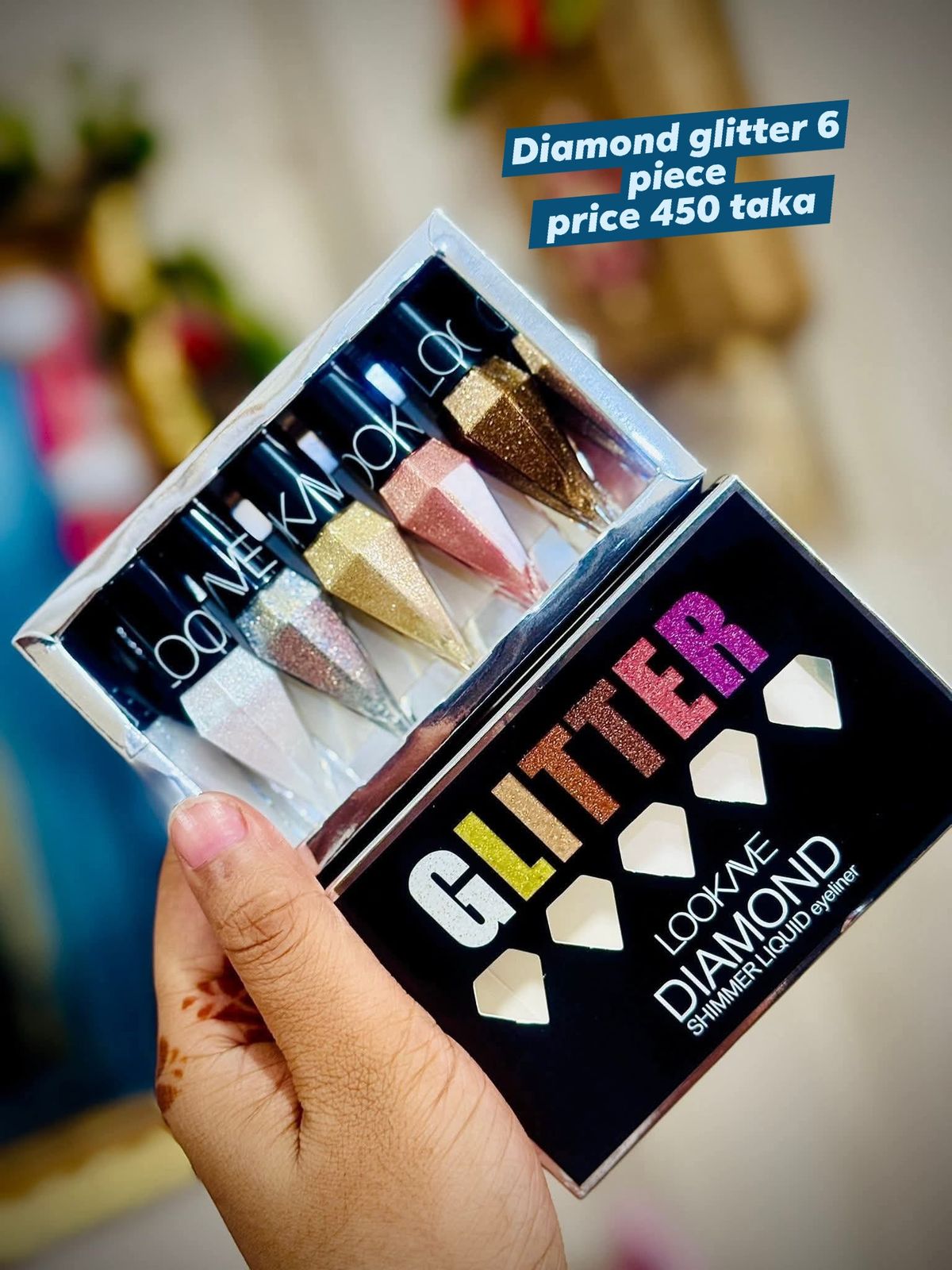 diamond glitter eyeliner 6 piece - Image 1