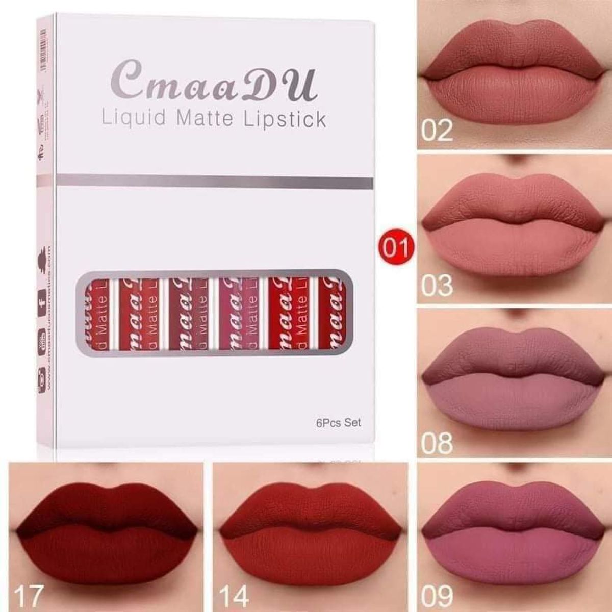 cmaadu 6 piece lipstick set - Image 1