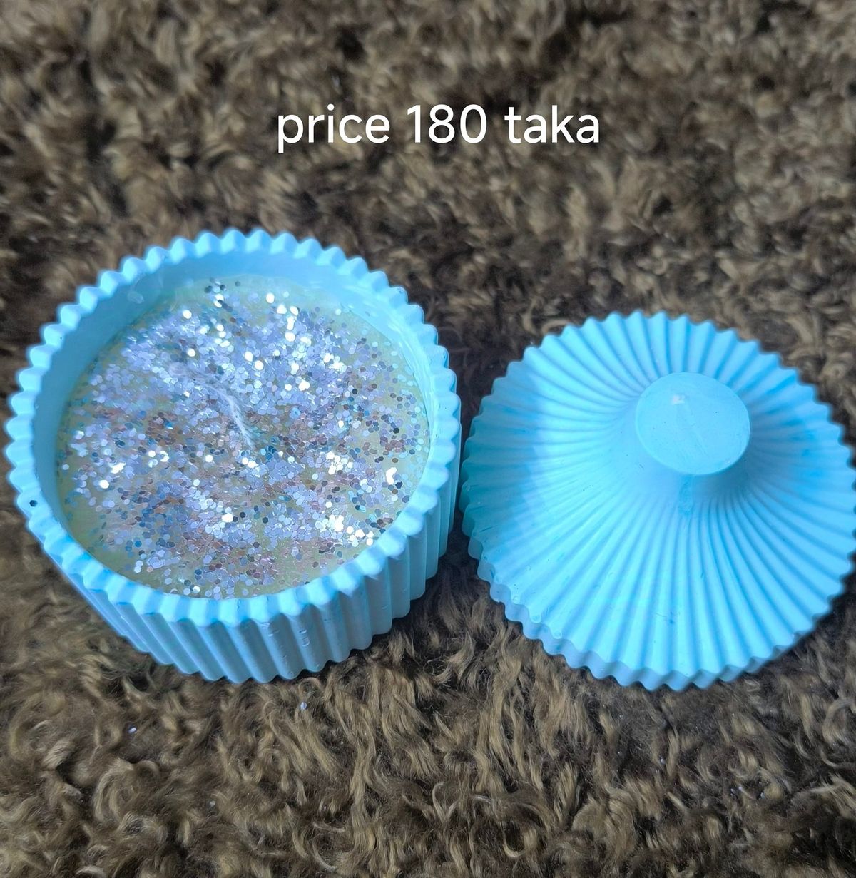 glitter candle with pot - Image 1