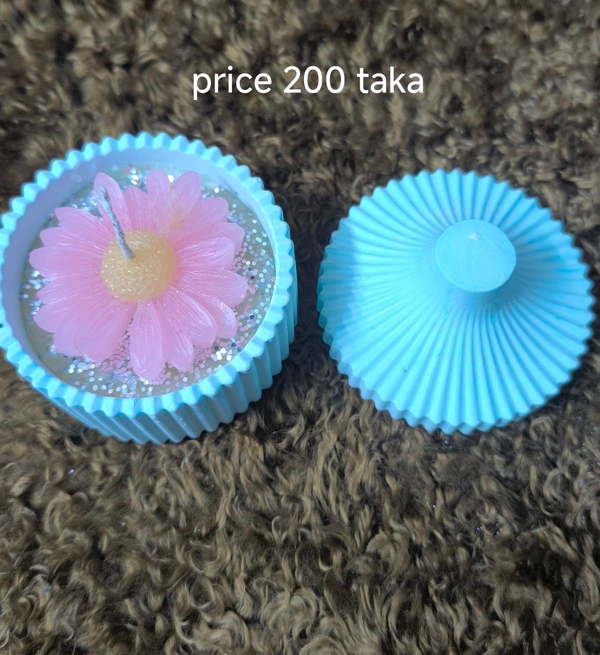 flower candle with pot - Image 1