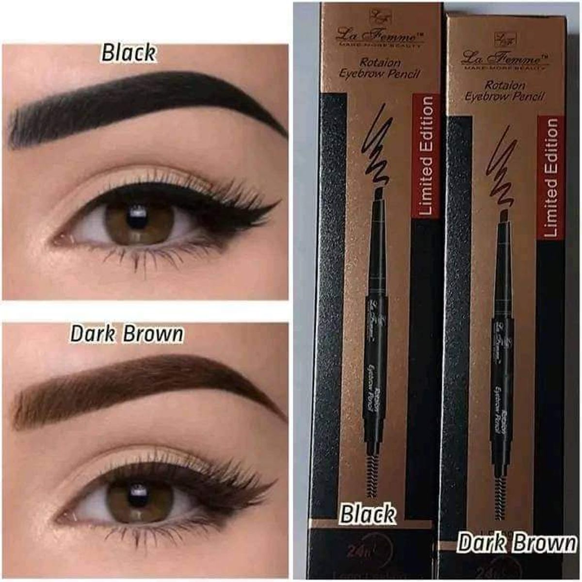 la femme eyebrow pencil ( black / brown) - Image 1