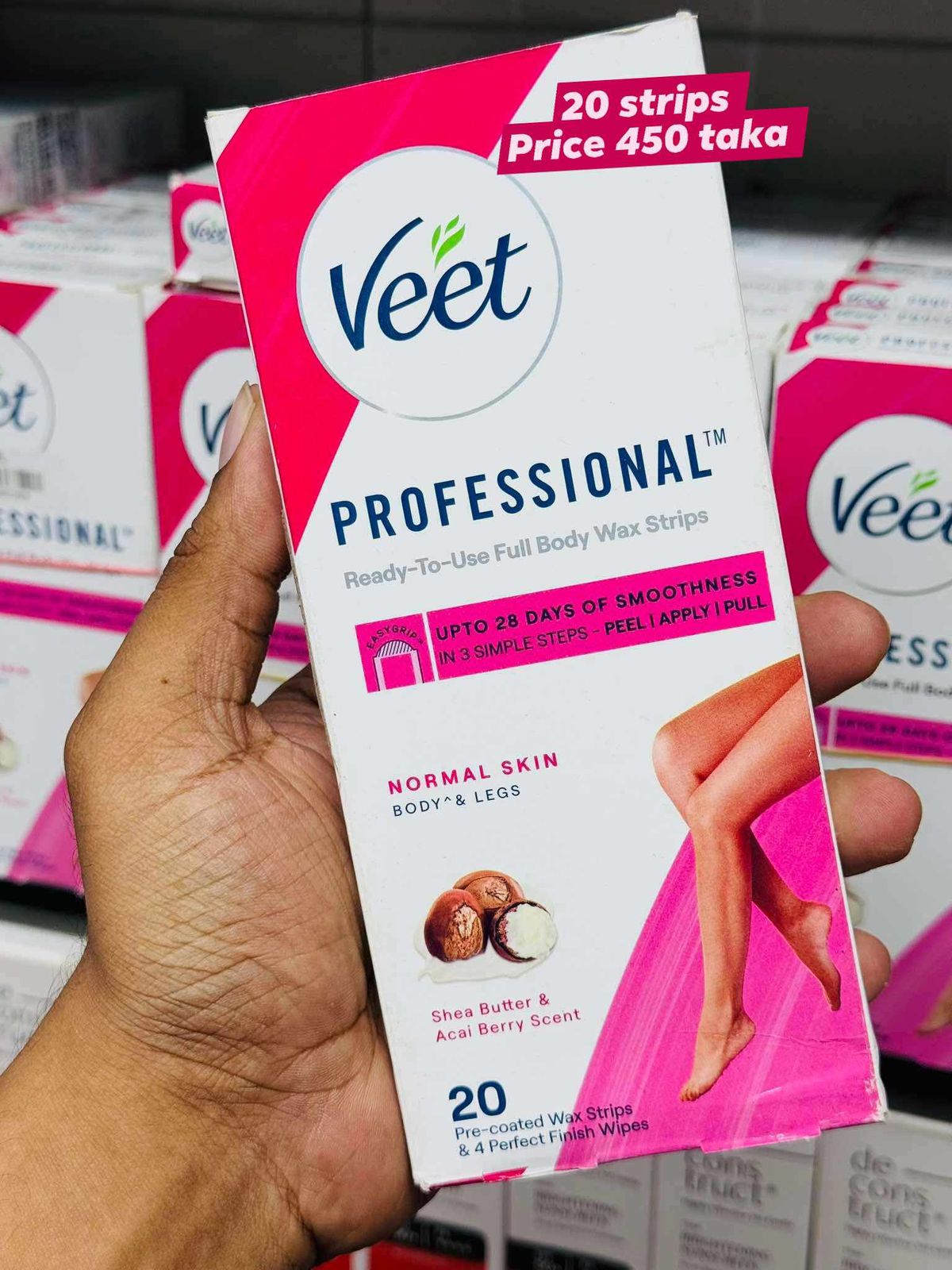 Veet proffetional wax strips for body and legs ( 20 strips) - Image 1