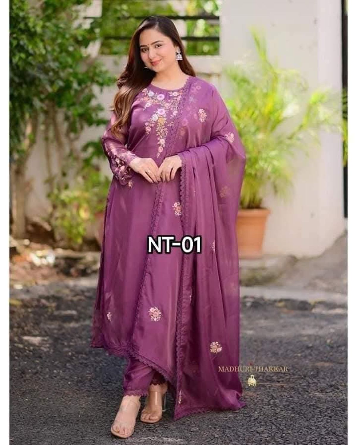 Indian Georgette Three piece Suit - Image 1
