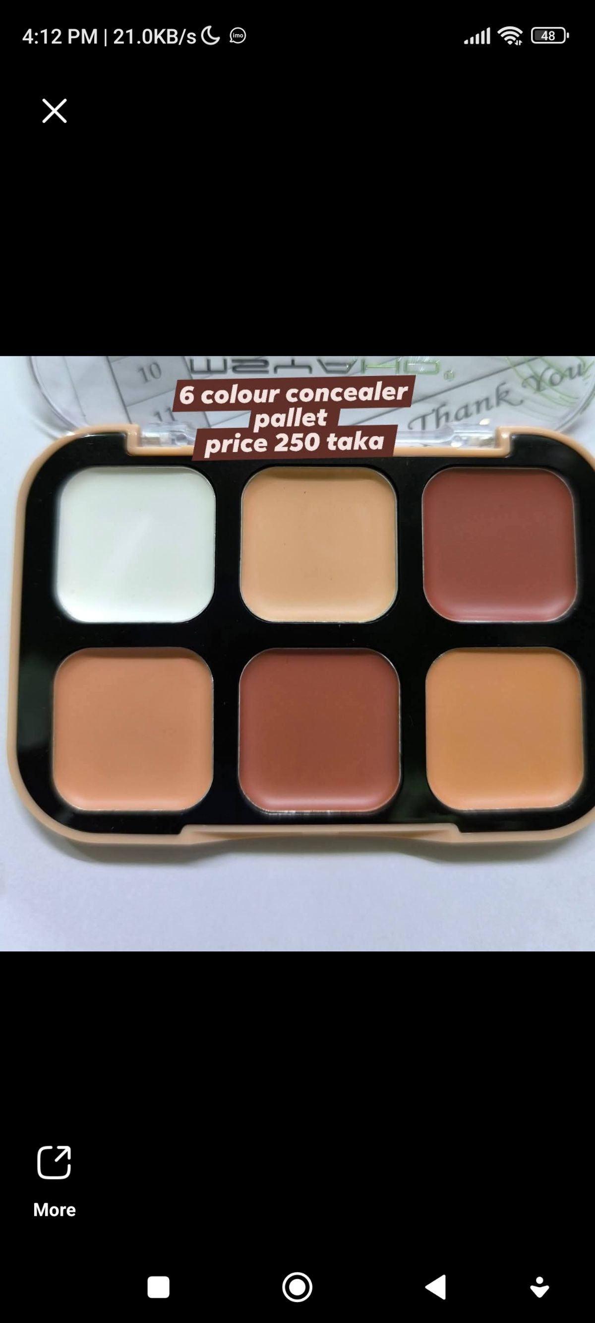 6 colour concealer pallete - Image 1