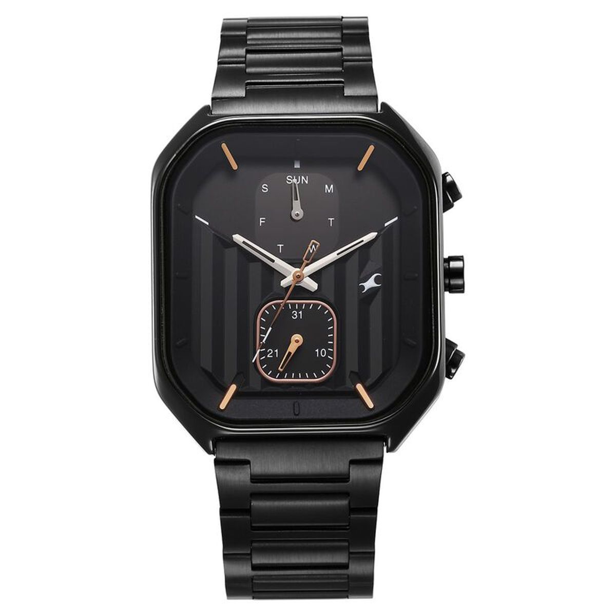 Fastrack 3270NM01 Fleek Quartz Multifunction Black Dial Stainless Steel Strap Watch - Image 1
