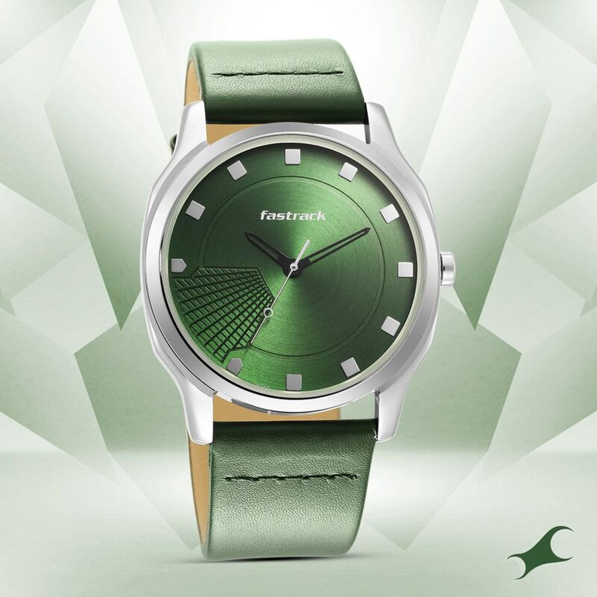 Fastrack NS3255SL02 Stunners Quartz Analog Green Dial Leather Strap Watch - Image 1