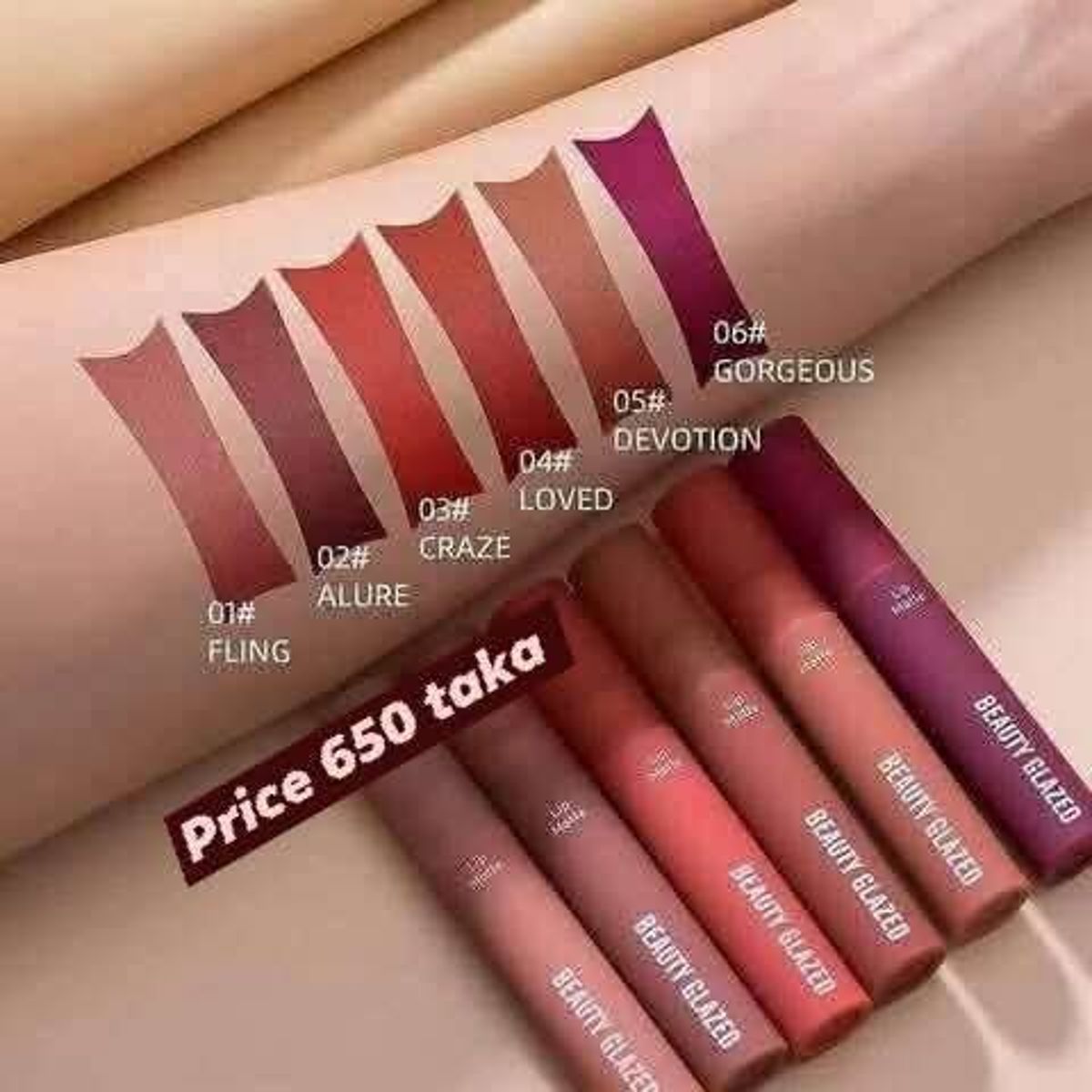 beauty glazed lipstick set 8 piece - Image 1