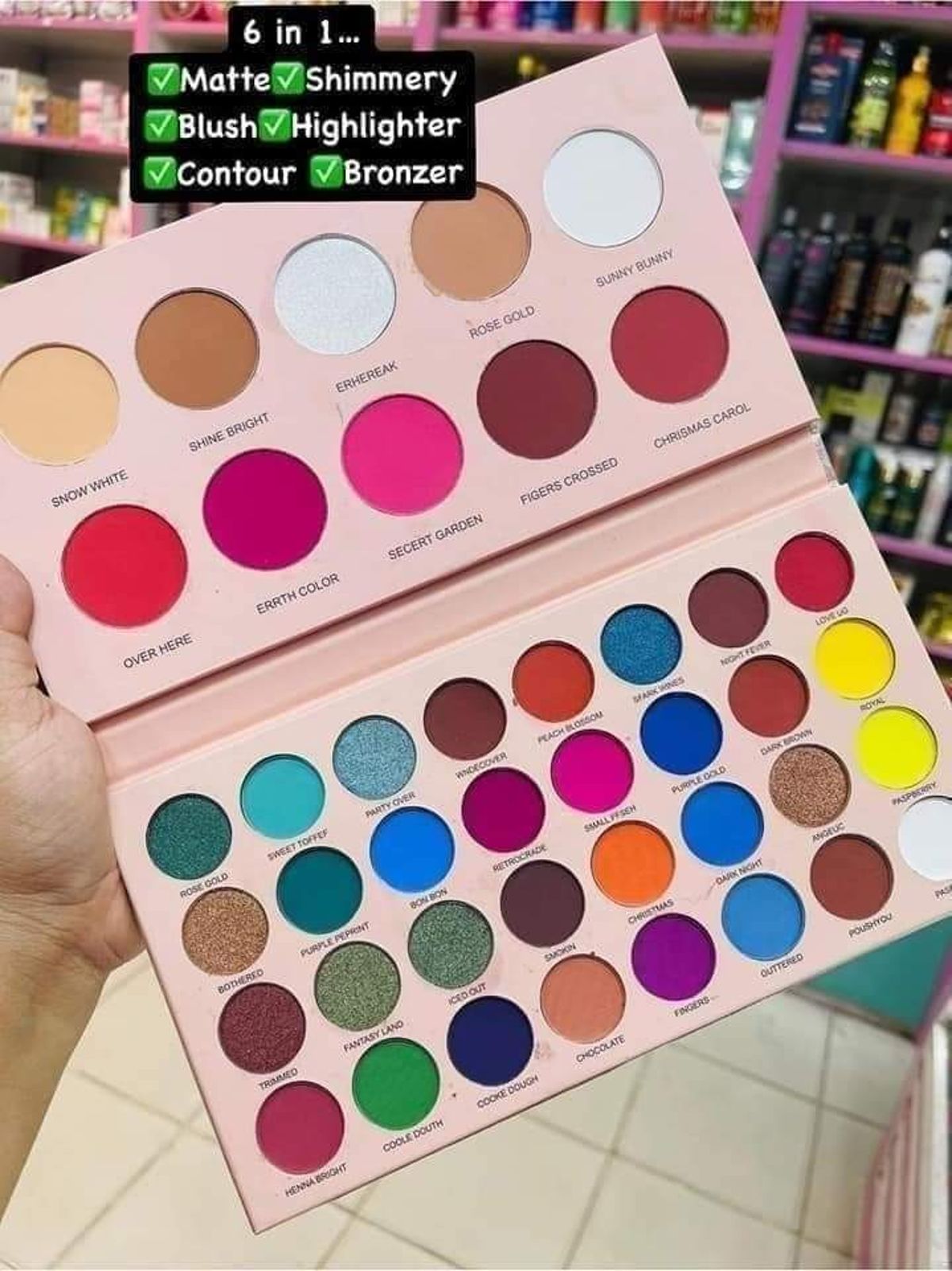 glanze 6 in 1 eyeshadow palette - Image 1