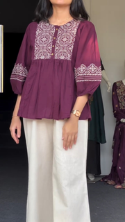 New Embroidery Top With Pant ( 2 Piece Set)_img_0