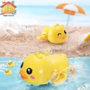 Classic Yellow Duck Bath Toy: Clockwork Swimming Action - Safe, Non-Toxic Floating Toy for Boys & Girls_img_2