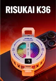 K36 Semiconductor Magnetic Clip Phone Cooler with Digital Display RGB Ambient Lights_img_0