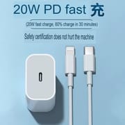 PD 20W Fast Charging Adapter Combo with 2M Lightning Cable 8-14 + 1M Type-C Cable + Android USB-C Cable for iPhone 15–16 & Android Devices_img_0