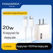 PD 20W Fast Charging Adapter Combo with 2M Lightning Cable 8-14 + 1M Type-C Cable + Android USB-C Cable for iPhone 15–16 & Android Devices_img_2