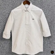 Lacoste Regular Fit Beige Striped Oxford Shirt_img_0