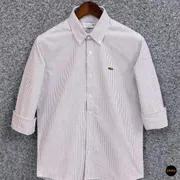 Lacoste Regular Fit Maroon Striped Oxford Shirt_img_0