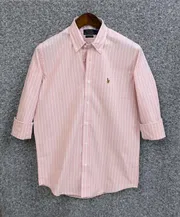 Ralph Lauren polo Slim Fit Pink Striped Cotton Shirt_img_0