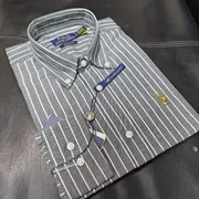 Ralph Lauren polo Slim Fit Steel Grey Striped Oxford Shirt_img_1