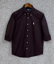 Polo Ralph Lauren Slim Fit Dark Maroon Oxford Shirt_img_0