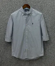 Polo Ralph Lauren Slim Fit Heather Grey Oxford Shirt_img_0