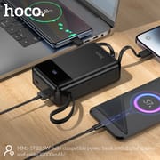 Hoco MMJ-17 22.5W Power Bank – 20000mAh Built-in Lightning & Type-C Cables_img_1