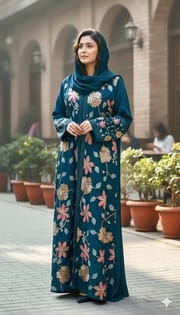 জাফরান ফুল এমব্রয়ডারি বোরকা_img_0