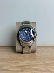 Fossil Grant Chronograph Silver Chain - Blue Dial, Rose Gold Indices_img_0