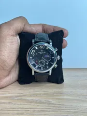 Patek Philippe Chronograph Black Leather Belt_img_0