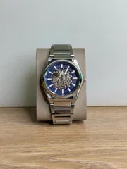 Fossil Everett ME3220 Automatic Skeleton Exposed Silver Chain - Blue Dial_img_0