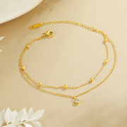 Minimal dual layer stone anklet_img_1