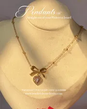 Zircon stone bow pendant_img_0