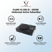 VLANG VL1083-B – 2000W Underseat Active Subwoofer_img_2