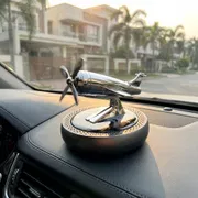 Solar Rotating Fighter Jet Car Dashboard Air Freshener_img_6