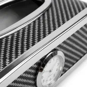 Car Carbon Fiber Tissue Box With Clock_img_2