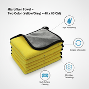 Dual Tone Microfiber Towel (Yellow/Grey - 40 x 60 CM)_img_2