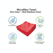 Red Microfiber Towel (Medium Size)_img_2
