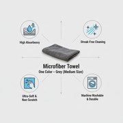Grey Microfiber Towel (Medium Size)_img_2