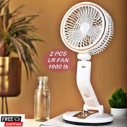 LR 2018 Rechargeable Folding Table Fan with Light Multifunctional Cute fan_img_3