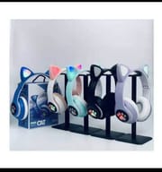 Wireless Headphones RGB Cute Cat Girls Kids Gift Headset with Microphone Stereo Music Gaming Headsets Control Lights Earphone_img_1