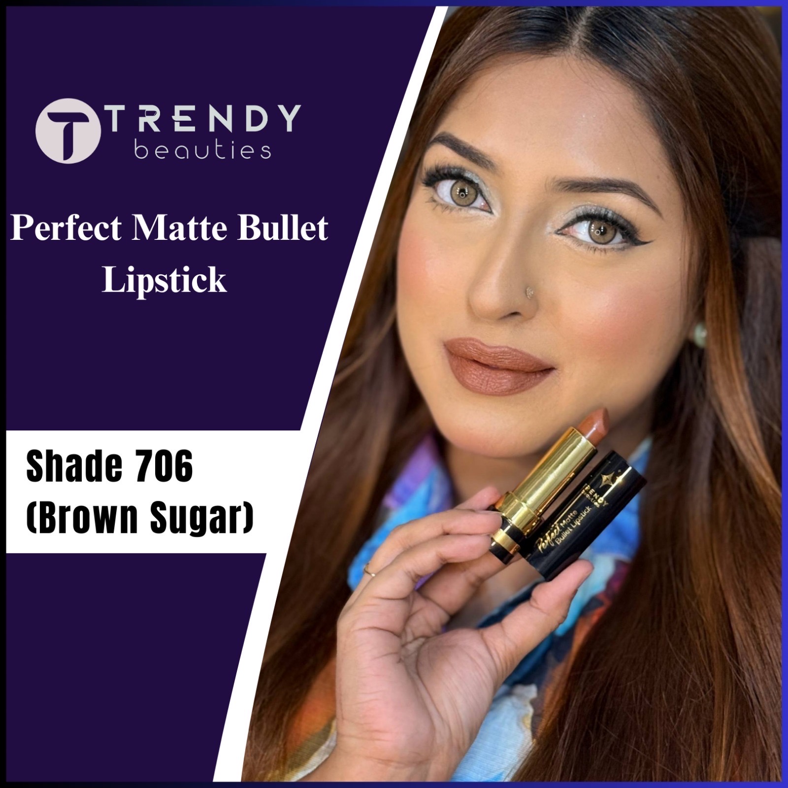 Trendy Beauties Bullet Lipstick - 706 (Brown Sugar)_img_0