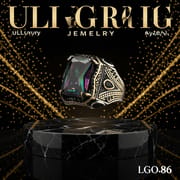 Men's Retro Alloy Ring Red Multicolor Zircon Diamond – Huajie Jewelry_img_3